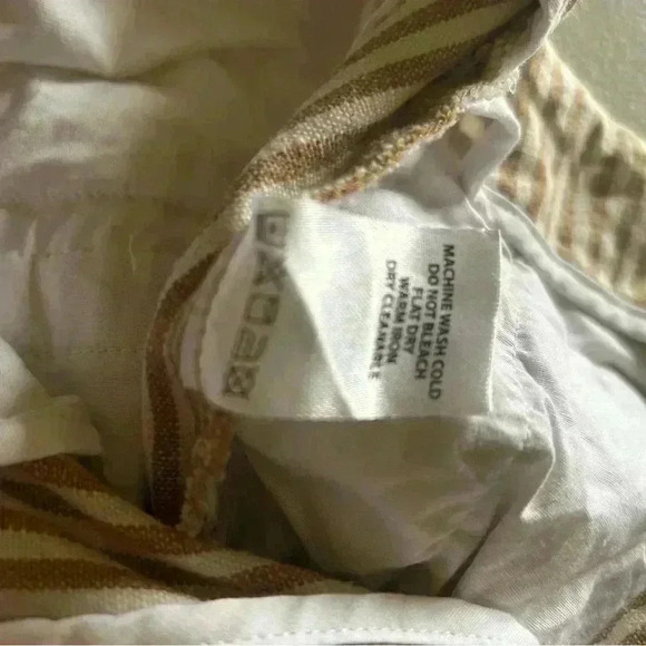 Spartina Cream & Tan Striped Pants. Size 4. Hemp, Organic Cotton. - Picture 8 of 8